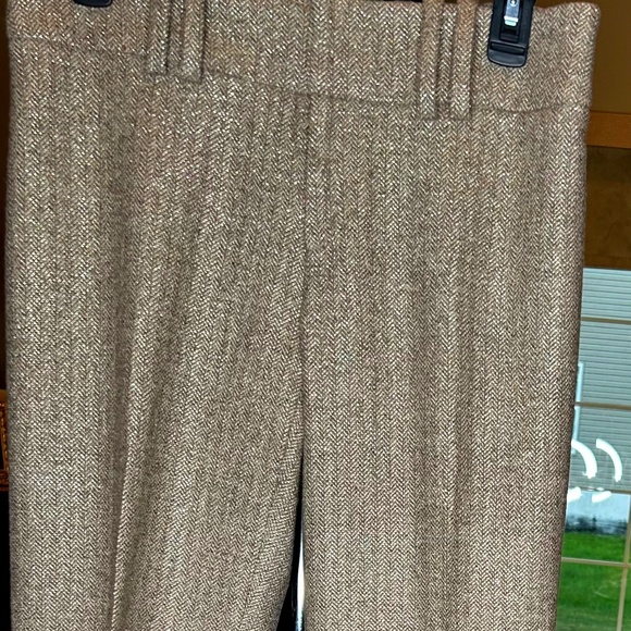 CACHE TWEED TAN/GOLD METALLIC DRESS PANTS - Picture 1 of 3